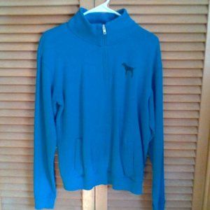 BLUE PINK HALF ZIP UP HOODIE/SWEATER